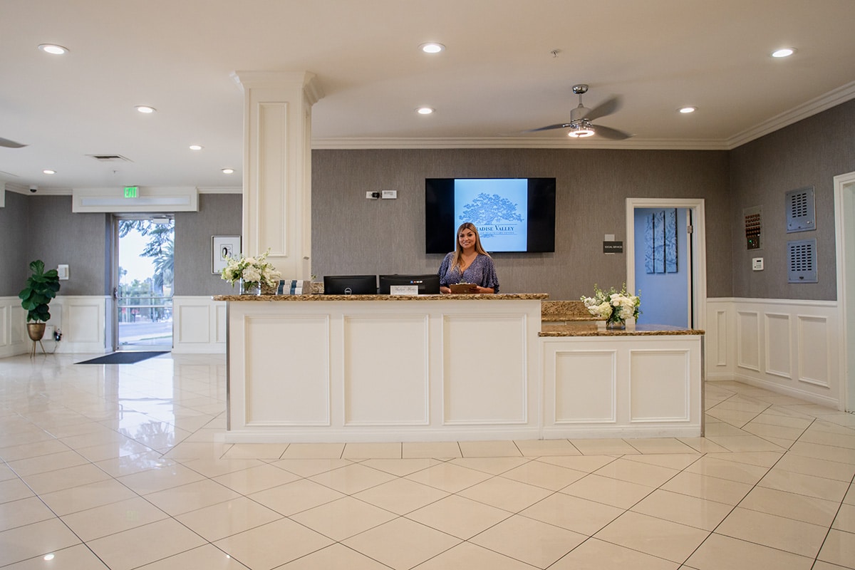 nurses' station at Paradise Valley Manor care center